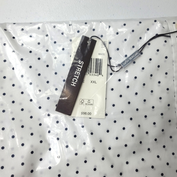Michael Kors Men’s 2XL Slim Fit Mini Dot Button-Up Shirt NWT - Picture 3 of 5